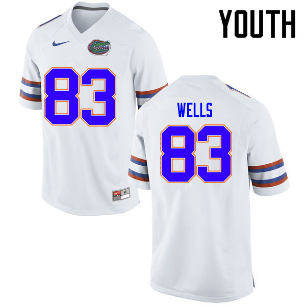 Youth Florida Gators #83 Rick Wells College Football Jerseys Sale-White - Click Image to Close